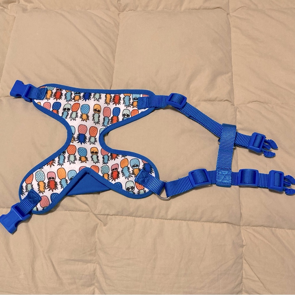 Dog Harness Pineapple Print/Stripes Size S